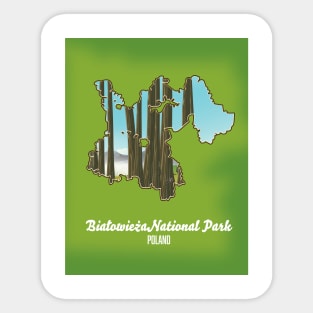 Białowieża national park poland map Sticker